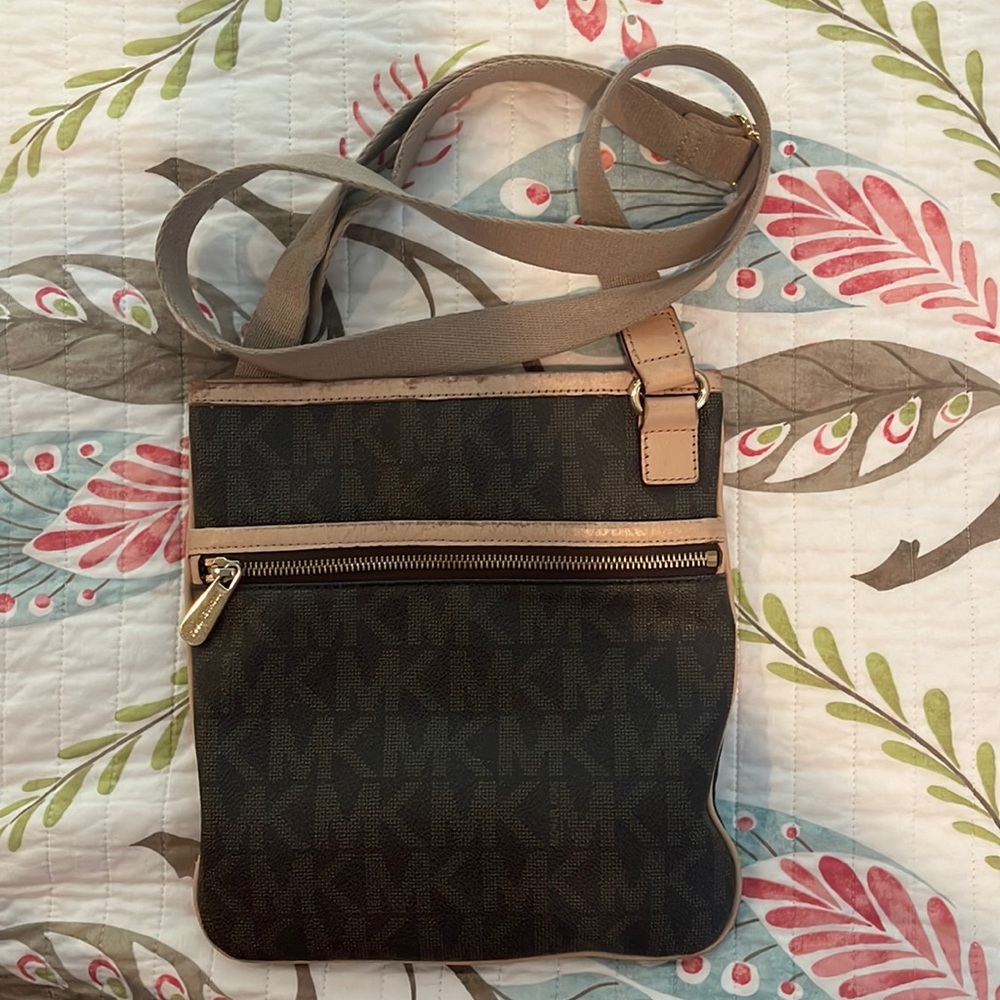 Michael Kors Crossbody Purse - decent condition. Minor breakdown on top rim.